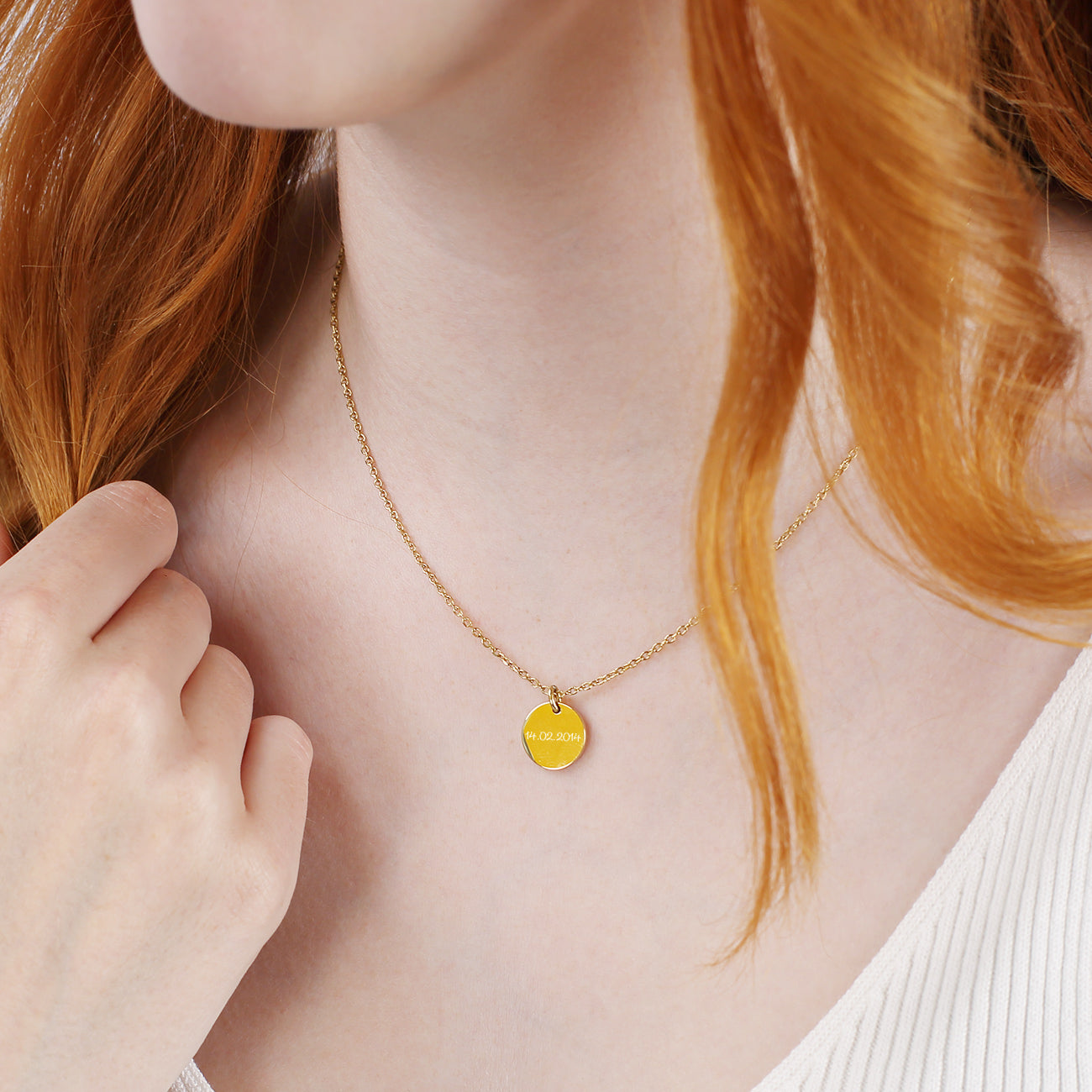 Leonardo Halskette mit Ihrem Wunschtext in Gold