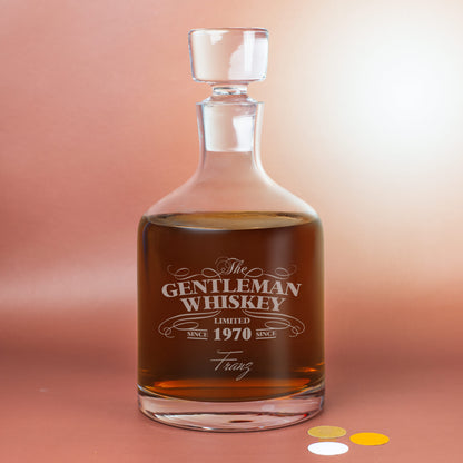 Edles Gentleman-Whisky-Set von Leonardo - personalisiert mit Name und Geburtsjahr | Männergeschenk
