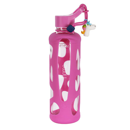 Trinkflasche für Kinder in rosa mit Einhornfigur