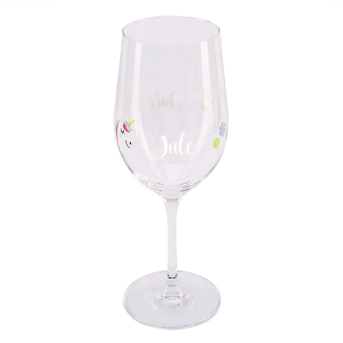 Einhorn-Weinglas mit Ihrem Wunschnamen