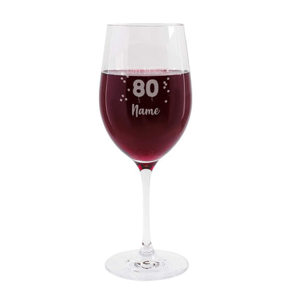 Happy Birthday 80 - graviertes Weinglas mit Name