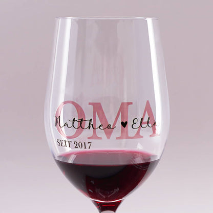 Mit den Namen der Enkelkinder bedruckt