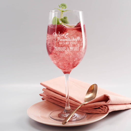 Weinglas für Freunde mit Ihrem Wunschnamen