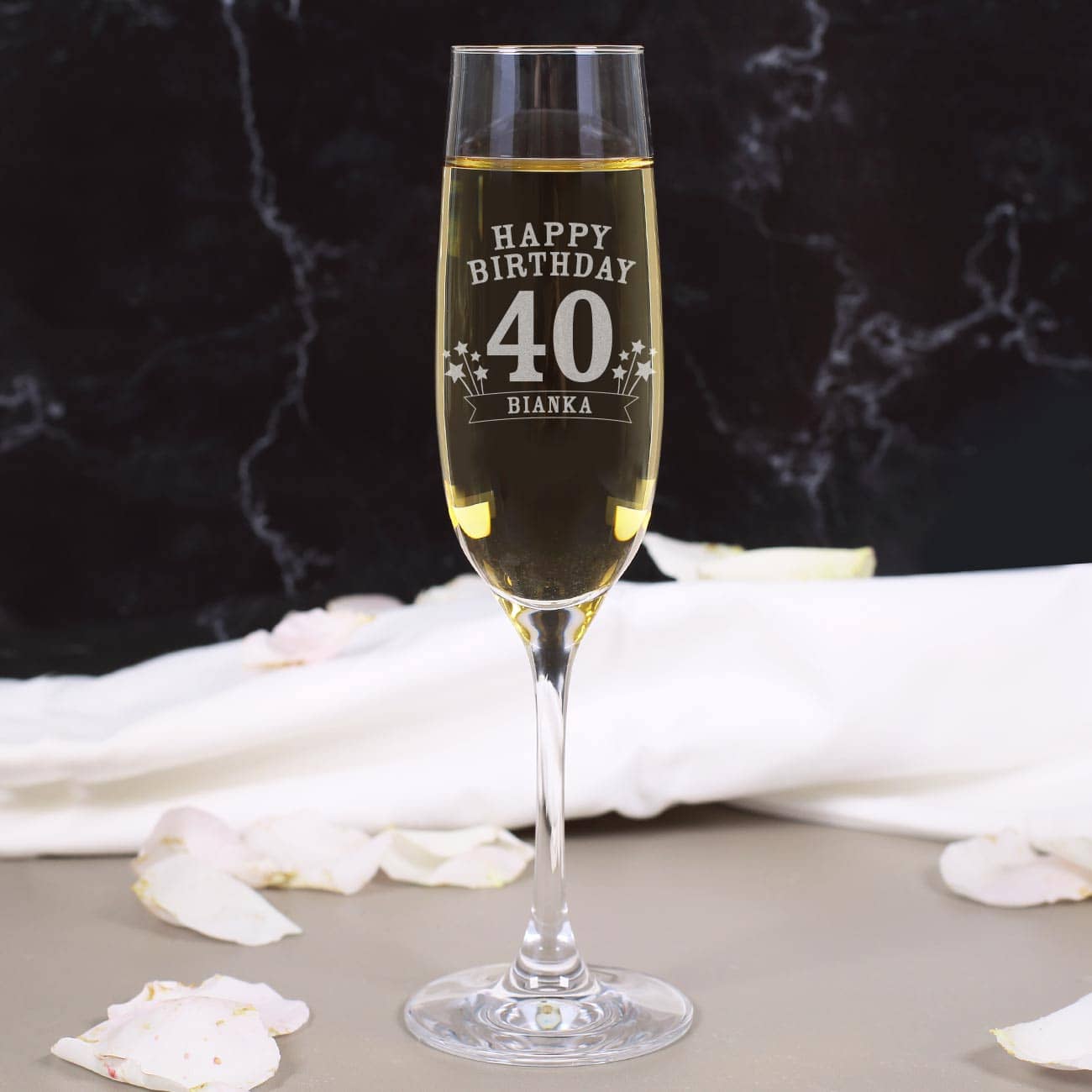 Sektglas von Leonardo zum Geburtstag mit Name und Alter