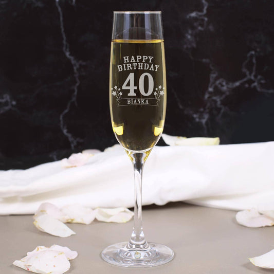 Sektglas von Leonardo zum Geburtstag mit Name und Alter