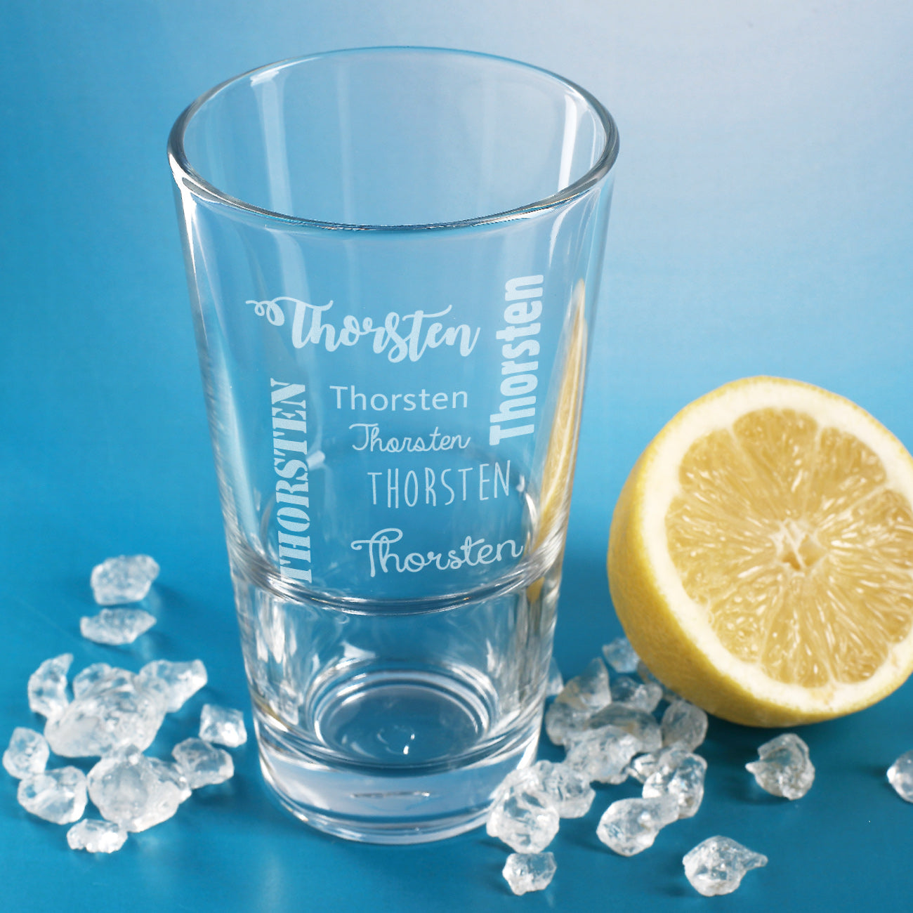 Stapelbares Trinkglas von Leonardo mit Ihrem Wunschnamen