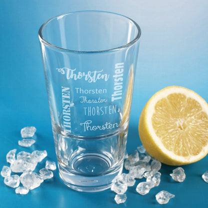Stapelbares Trinkglas von Leonardo mit Ihrem Wunschnamen