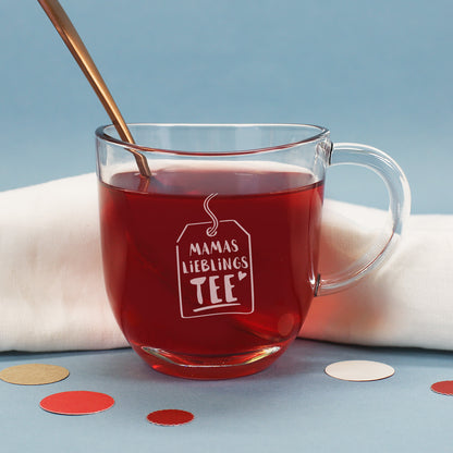 Teeglas graviert mit Lieblingstee Motiv und Name
