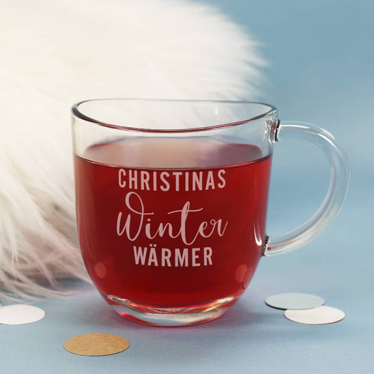 Teeglas - Winter Wärmer - mit Name graviert