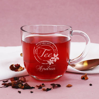 Teeglas - Nimm dir Zeit für dich - mit Name