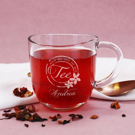 Teeglas - Nimm dir Zeit für dich - mit Name