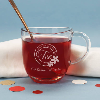 Teeglas - Nimm dir Zeit für dich - mit Name