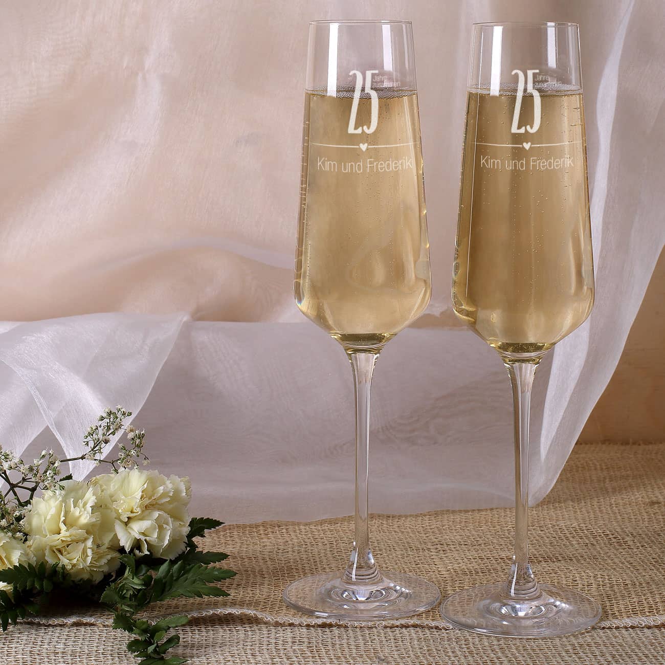 Sektgläser zur Silber Hochzeit 