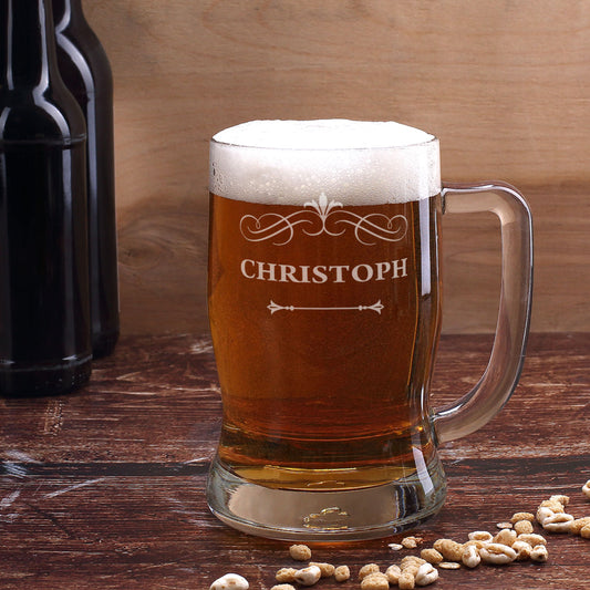 Bierseidel Taverna von Leonardo mit Gravur eines Wunschnamens mit Ornamenten