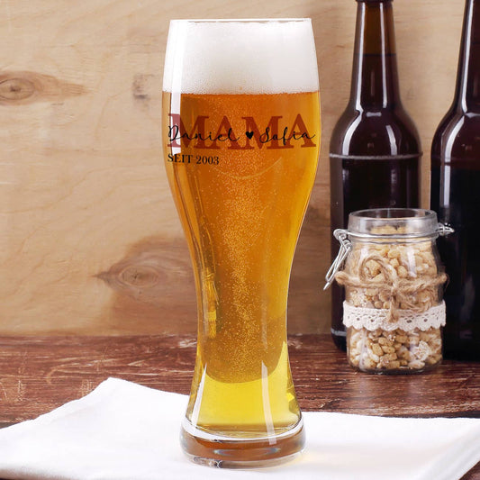 Personalisiertes Weizenglas zum Muttertag mit Namen und Jahreszahl