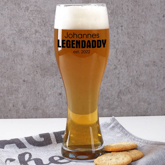Personalisiertes Weizenbierglas zum Vatertag