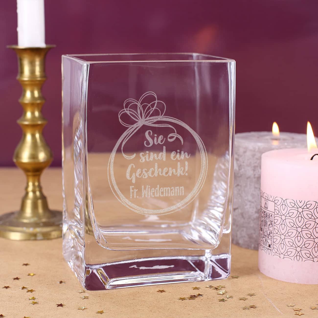 Sie sind eine Geschenk! gravierte Vase mit Name