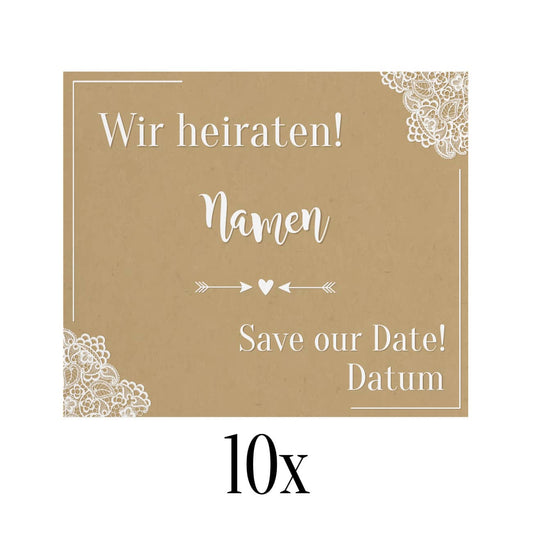 Mit Wunschnamen und Hochzeitsdatum