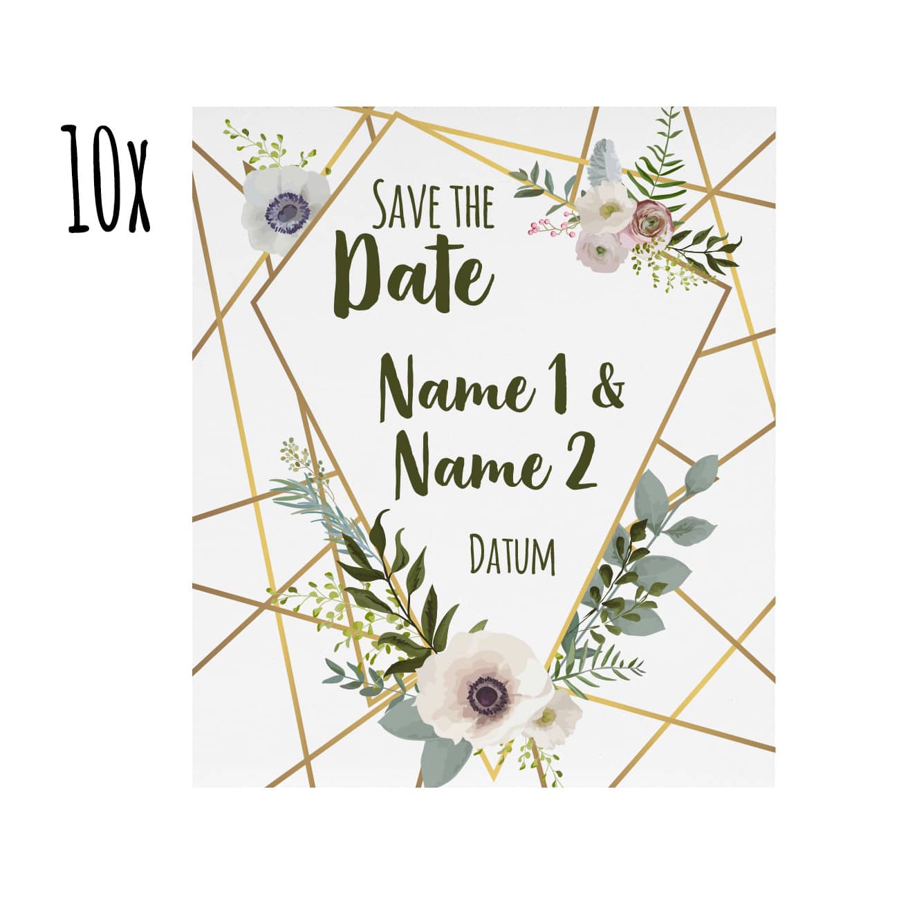 Im 10er Set mit Ihren Angaben