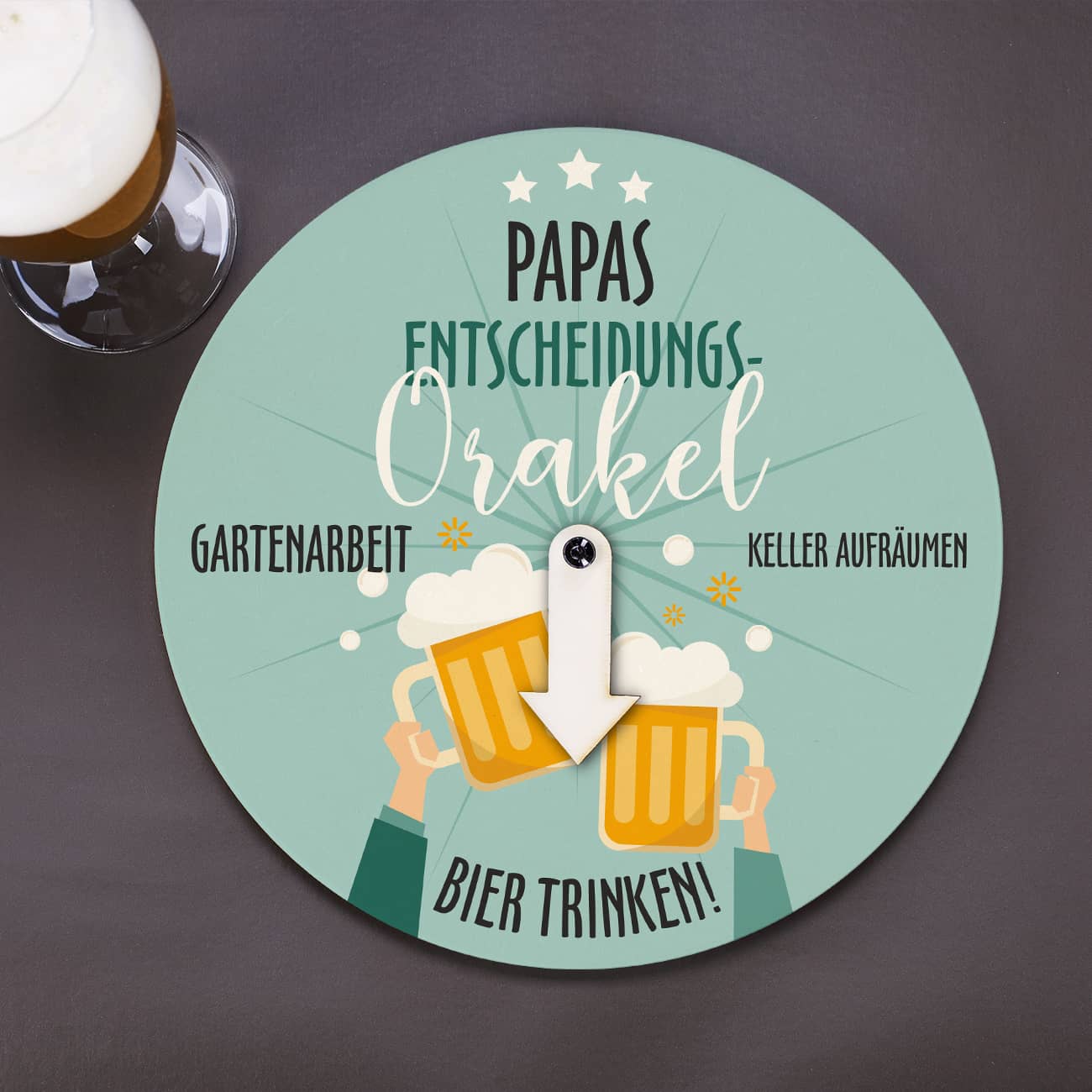 Lustige Bieruhr als humorvolles Männergeschenk mit Name personalisiert