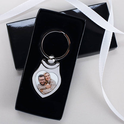 Metall Schlüsselanhänger in Herzform mit Ihrem Foto