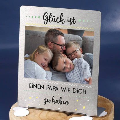 Glück ist... Foto-Geschenk mit Ihrem Bild und Wunschtext 14x17 cm