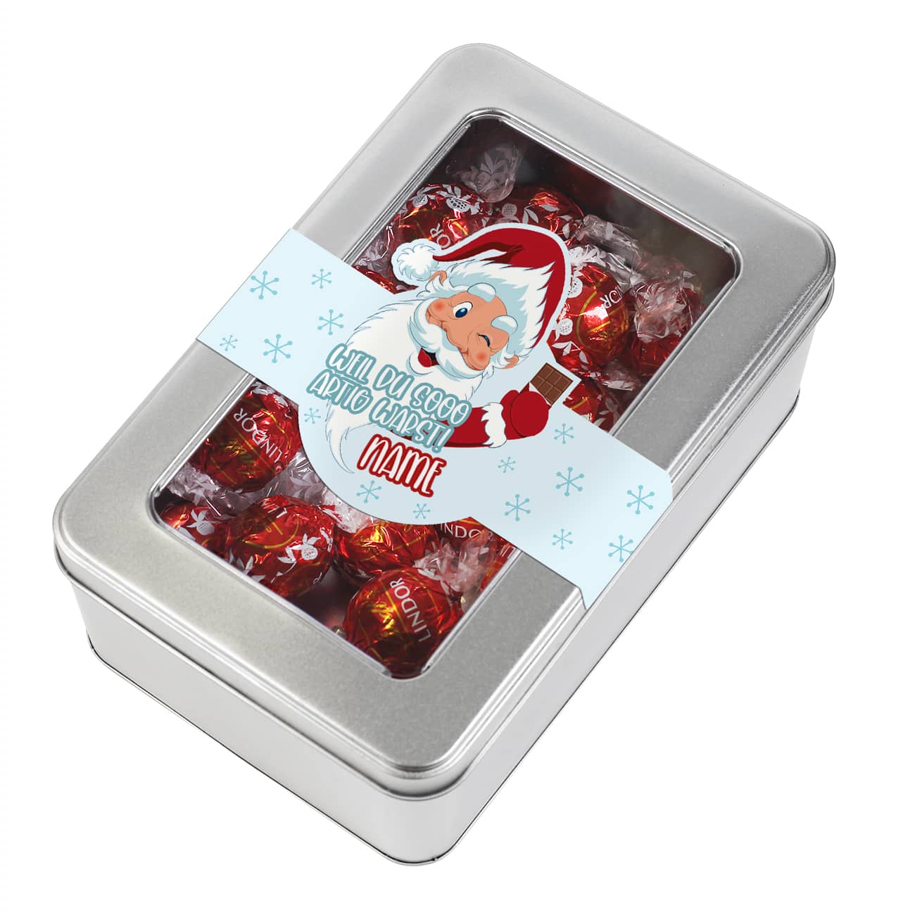 Weil du sooo artig warst! - 24 Lindorkugeln als Adventskalender in personalisierter Blechdose