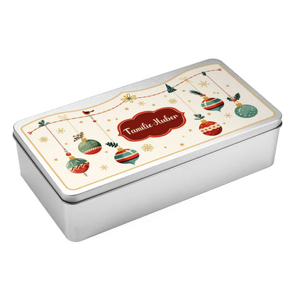 Weihnachtliche Blechdose mit Name bedruckt