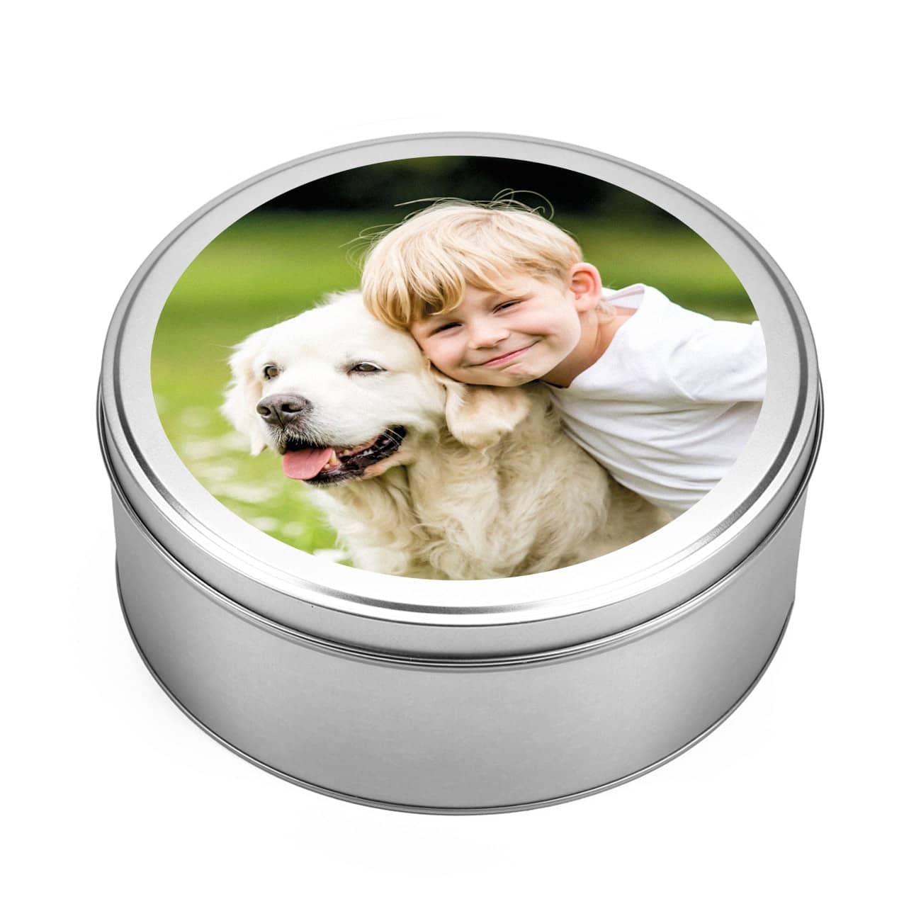 Runde Keksdose mit Ihrem Foto