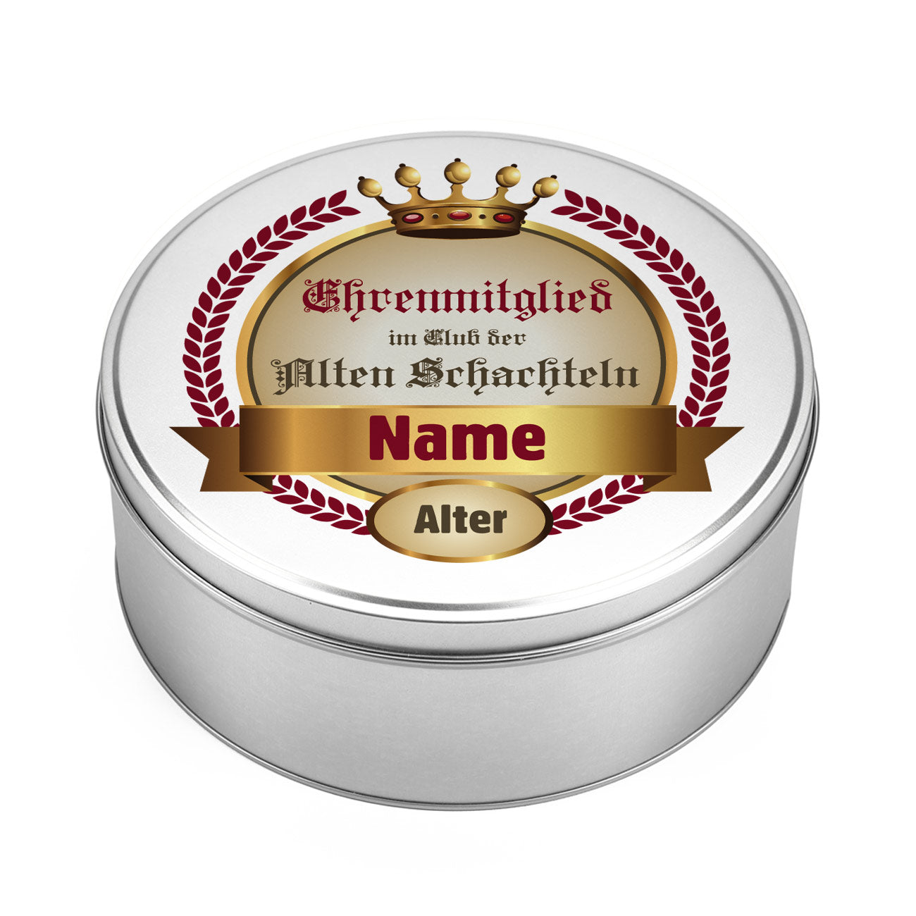 Geschenkverpackung Blechdose Alte Schachtel mit Name