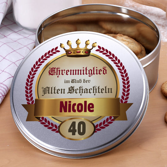 Blechdose Alte Schachtel mit Name