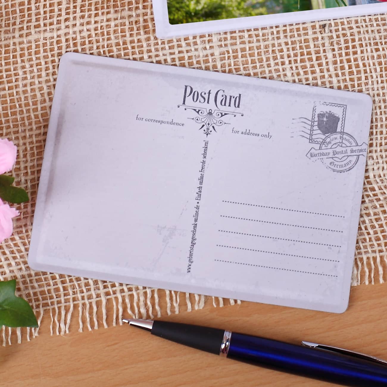 Rückseite zum Beschriften