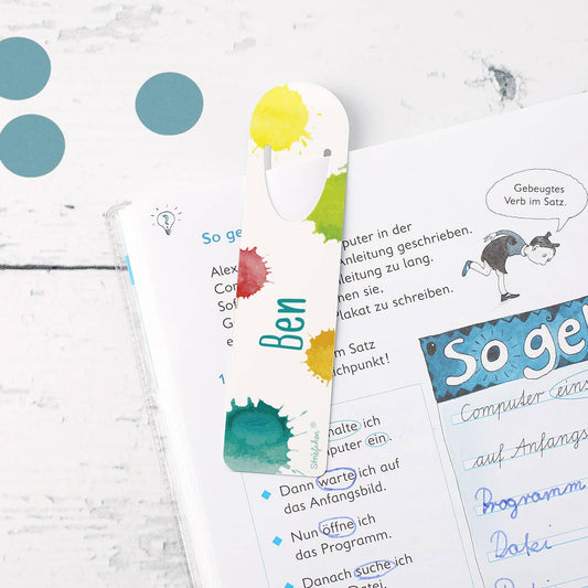 Bunt bedrucktes Lesezeichen