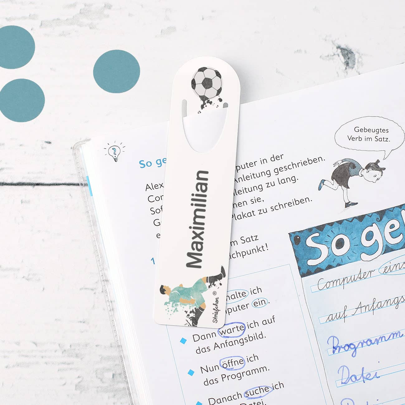 Lesezeichern mit Fußballer-Motiv