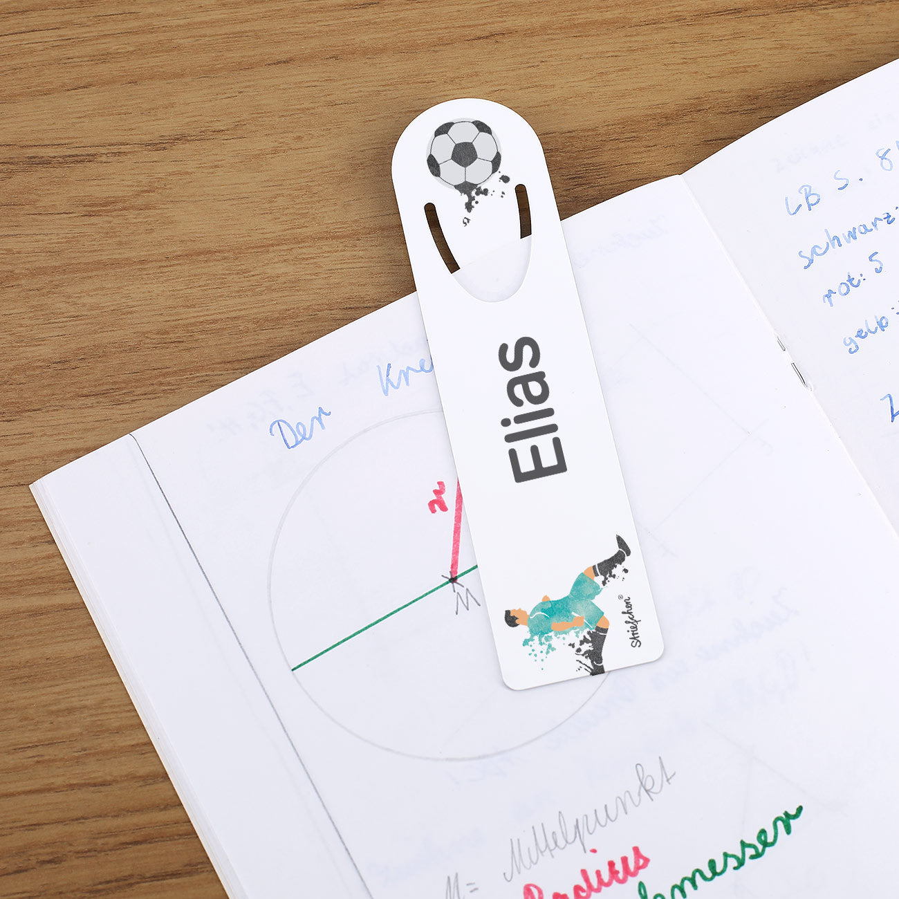 Lesezeichern mit Fußballer-Motiv