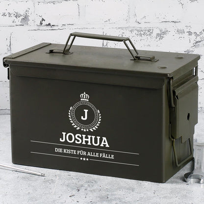 Original US Army - Munitionskiste mit Monogramm, Name und Wunschtext