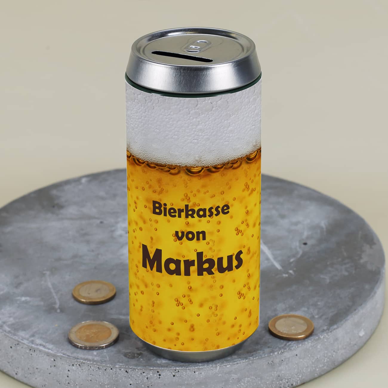 Bierkasse mit Wunschtext