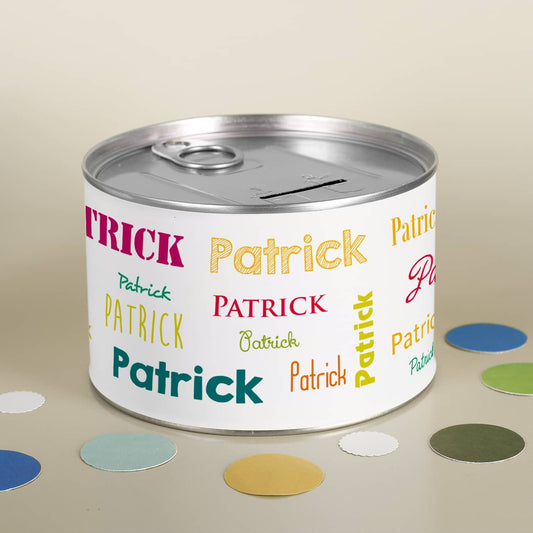 Aufreiß-Spardose für Geldgeschenke mit Name personalisiert