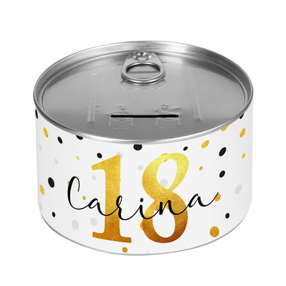 Personalisierte Aufreißspardose zum Geburtstag