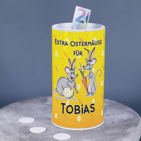 Extra Ostermäuse - Spardose mit Ihrem Wunschnamen