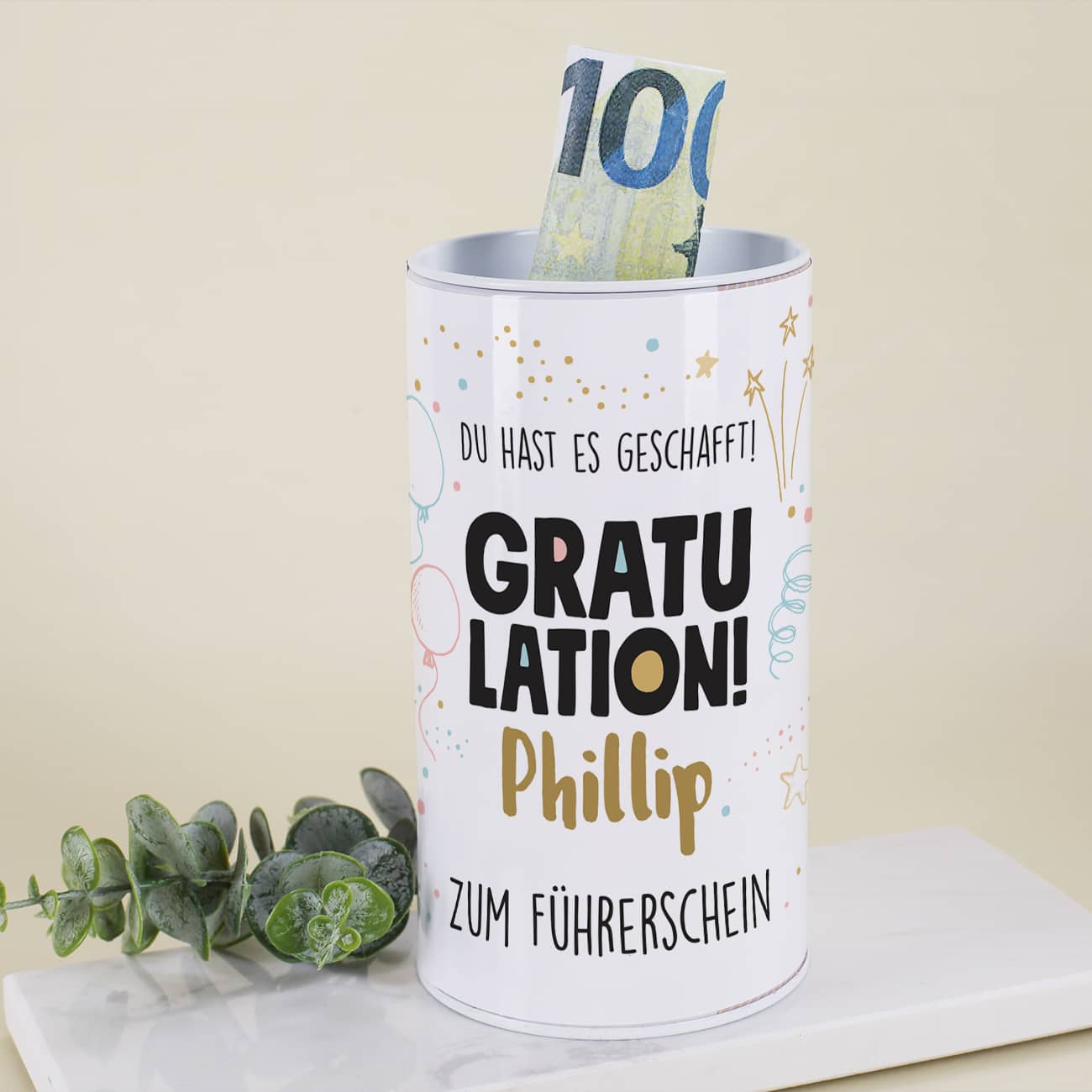 Mit Name & Text personalisiert