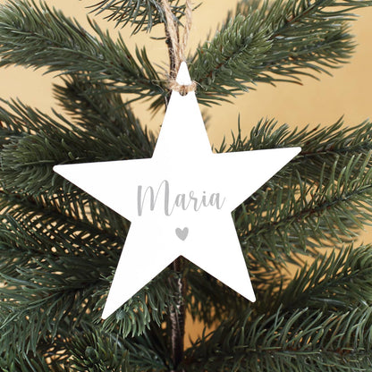 Sternanhänger in Weiß mit Namensgravur