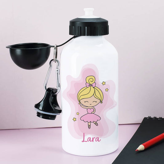 Trinkflasche mit Ballerina und Ihrem Wunschname