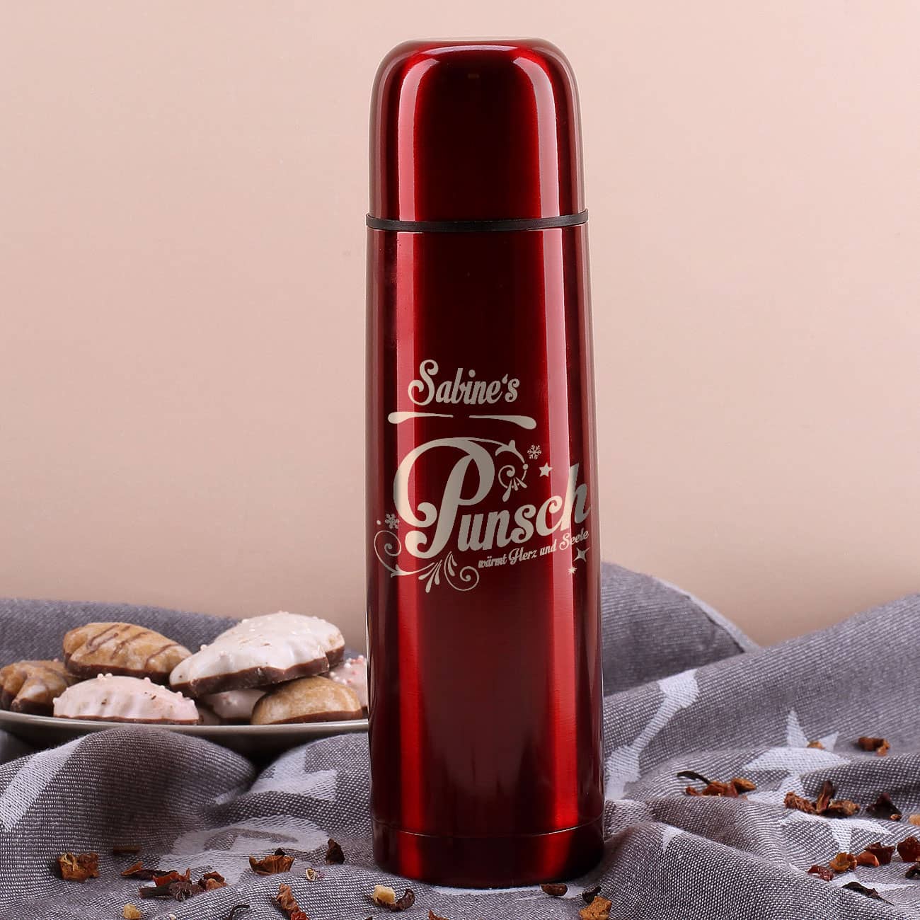 Thermoskanne für Glühwein, Kaffee oder Tee