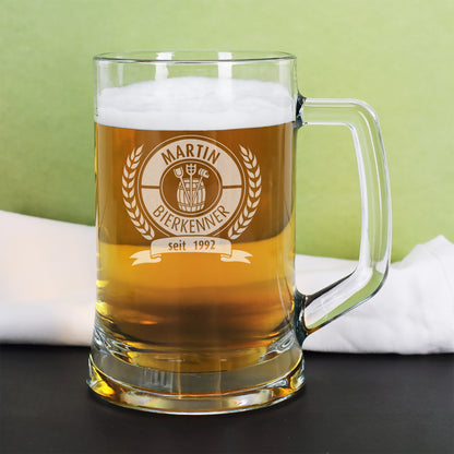 Gravierter Bierseidel für Bierkenner 