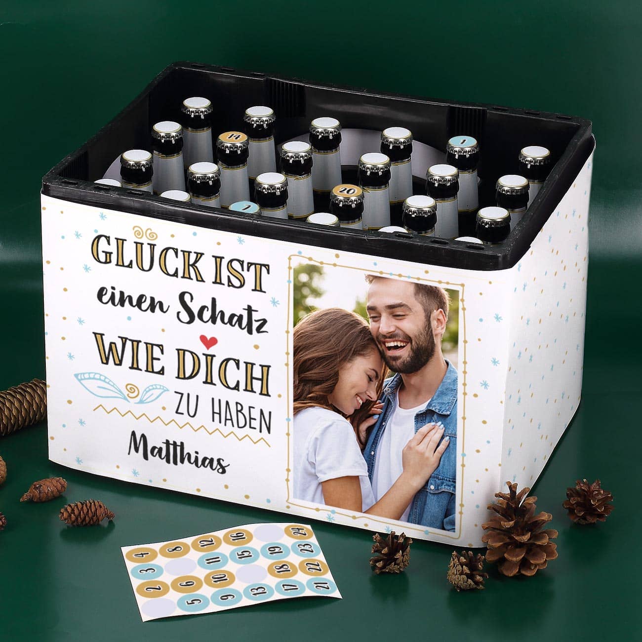 DIY Adventskalender für den Bierkasten mit Foto und Personalisierung