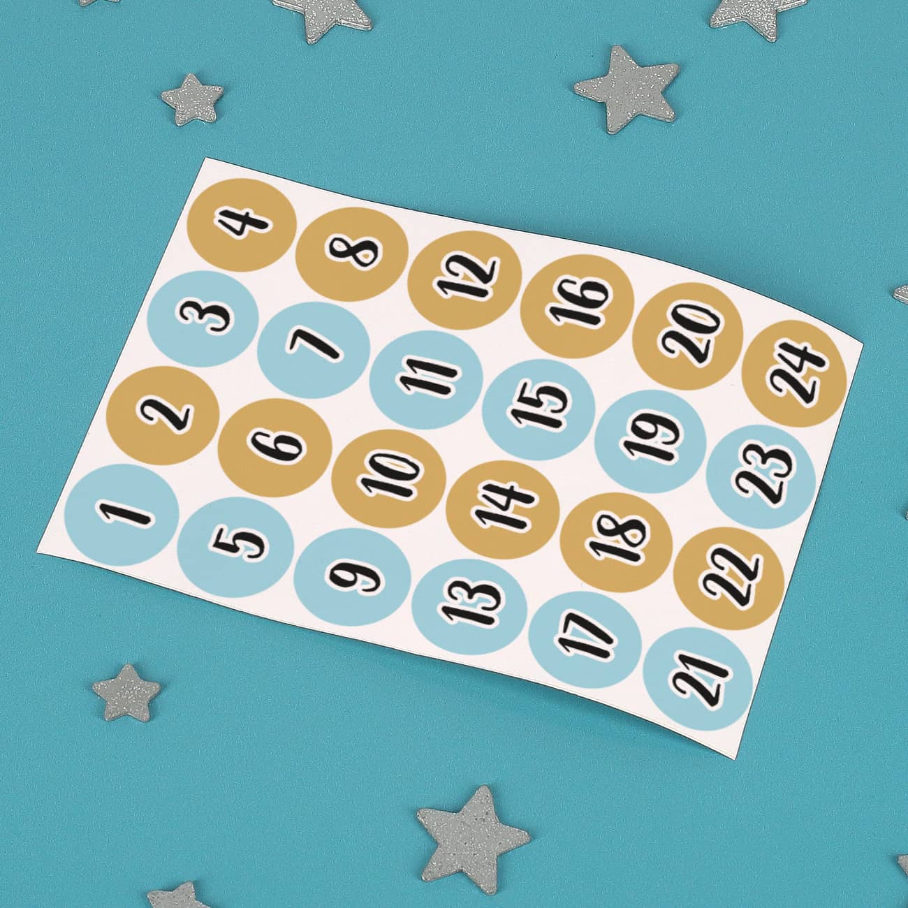 Glück ist... Adventskalender mit Zahlen Aufklebern