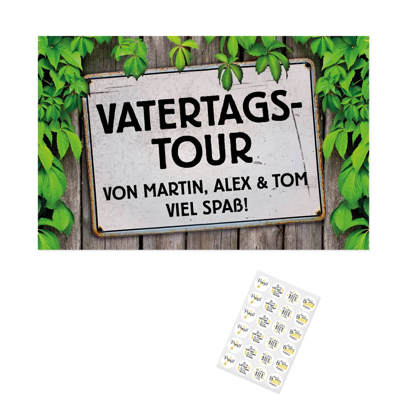 Bierkasten-Banderole mit Ihrem Wunschtext zum Vatertag