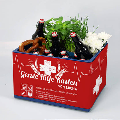 Gerste Hilfe Kasten als schnelle Hilfe bei akuter Unterhopfung - Lustiges DIY-Set mit Name zum Geburtstag