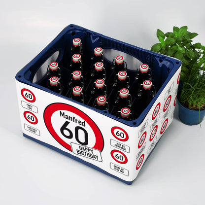 Geburtstagsbier Bierkasten-Banderole mit Verkehrszeichen zum Geburtstag